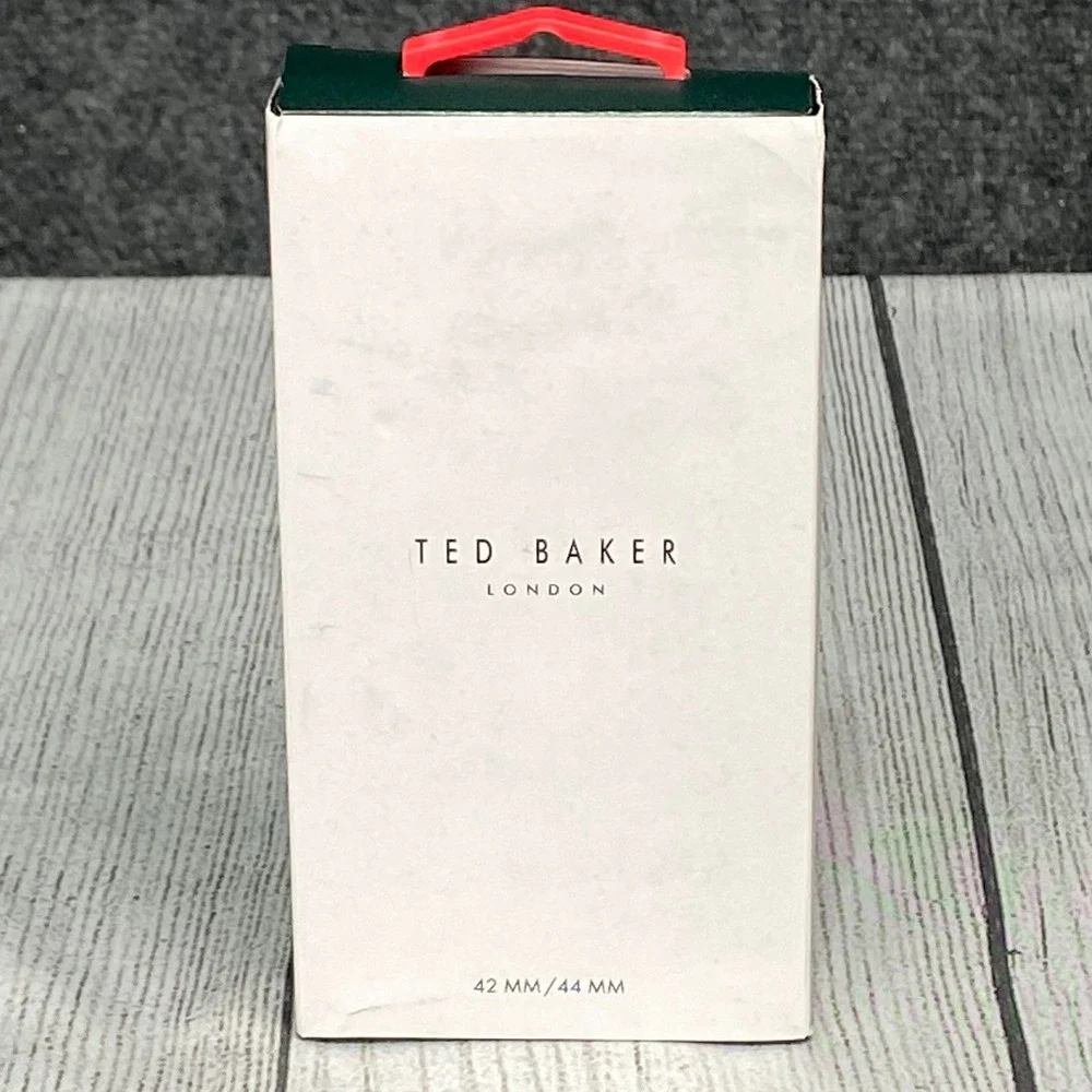 Ted Baker London Apple‎ Watch Band 42/44mm Brown Monogram Embossed Leather Strap